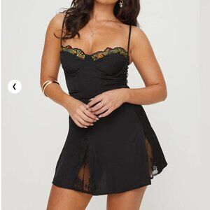 Princess Polly Floreto mini dress black